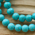 10mm Turquoise Beads Christian Cross Bracelet