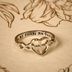 Heart Cross Faith - Bonded Ring: With God, All Things Are Possible