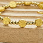 Gold-tone St. Benedict Cross Stretch Bracelet