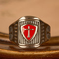 Templar Shield Cross Ring - A Sacred Emblem of Valor and Faith