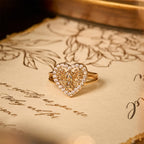 Heart-Shaped Our Lady Motif Ring with Rose Accents: Carry Her Care in Daily Wear