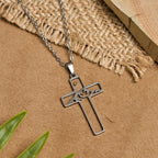 Mustard Seed Mountain Cross Necklace: Faith's Endurance & Nature's Wonder