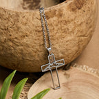 Mustard Seed Mountain Cross Necklace: Faith's Endurance & Nature's Wonder