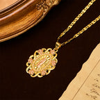 Rose Accent Our Lady Oval Necklace: A Daily Reminder of Her Intercession