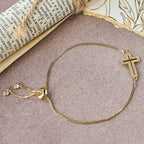 Golden/Silver/Black Zircon Cross Bracelet: Embody the Grace of the Cross
