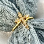 Cross Ring with Clustered Cubic Zirconia Accents: Embody His Gentle Grace