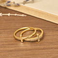Dual Cross Ring Set: Polished Metal & Zircon-Encrusted Styles for Daily Devotion