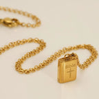 Bible Pendant Necklace with Cross Motif: Elevate Your Style with Spiritual Meaning