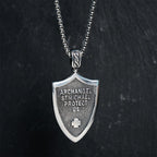 Archangel St. Michael Shield Amulet Titanium Necklace