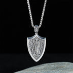 Archangel St. Michael Shield Amulet Titanium Necklace
