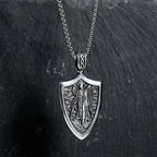 Archangel St. Michael Shield Amulet Titanium Necklace