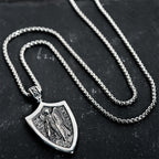 Archangel St. Michael Shield Amulet Titanium Necklace