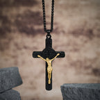 Classic Retro Style Crucifix St. Benedict Medal Protection Pendant Necklace