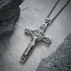 Classic Retro Style Crucifix St. Benedict Medal Protection Pendant Necklace
