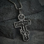 Titanium Orthodox Jesus Crucifix Necklace Protection Jewelry