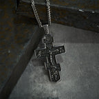 Titanium Orthodox Jesus Crucifix Necklace Protection Jewelry