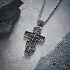 Titanium Orthodox Jesus Crucifix Necklace Protection Jewelry