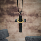 Modern Style Jesus Crown Of Thorns Cross Sacred Protection Pendant Necklace