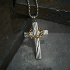 Modern Style Jesus Crown Of Thorns Cross Sacred Protection Pendant Necklace