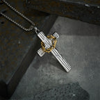 Modern Style Jesus Crown Of Thorns Cross Sacred Protection Pendant Necklace