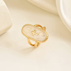 Cross Accent Glaze Double-Band Ring: A Symbol of Subtle Faith & Style