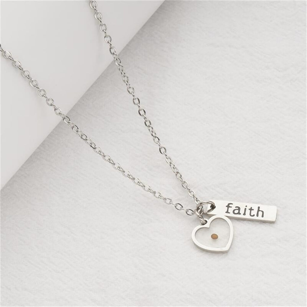 Heart & Tear Drop Mustard Seed Faith Necklace: A Symbol of Tiny yet Powerful Faith