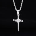Zircon-Accented Nail Shaped Cross Pendant: Elegant Reminder of Unwavering Faith
