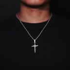 Zircon-Accented Nail Shaped Cross Pendant: Elegant Reminder of Unwavering Faith