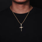 Zircon-Accented Nail Shaped Cross Pendant: Elegant Reminder of Unwavering Faith