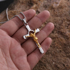 Polished Metal Crucifix Necklace: Wearable Token of Divine Grace and Protection