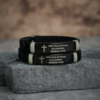 Luminous Silicon Cross Bracelet with Matthew 19:26: Timeless Message of Hope and Faith