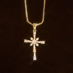 Sparkling Stone-Inlaid Cross Necklace: A Token of Divine Protection