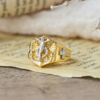 Two-Tone Crucifix Statement Ring: A Symbol of Christ’s Redemption & Faith