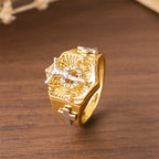 Two-Tone Crucifix Statement Ring: A Symbol of Christ’s Redemption & Faith