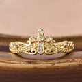 Dual Polished Style Cross-Crown Ring: Carry His Royal Care Close Daily