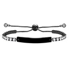 Four-Color Metal with Engraved/Blank Bar Faith Courage Bracelet