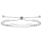 Four-Color Metal with Engraved/Blank Bar Faith Courage Bracelet