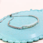 Four-Color Metal with Engraved/Blank Bar Faith Courage Bracelet