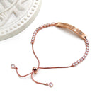 Four-Color Metal with Engraved/Blank Bar Faith Courage Bracelet