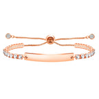 Four-Color Metal with Engraved/Blank Bar Faith Courage Bracelet
