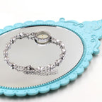 Matthew 17:20 & Luke 1:37 with Mustard Seed Bracelet: Heart Links with Zircon Dot Detail