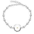 Matthew 17:20 & Luke 1:37 with Mustard Seed Bracelet: Heart Links with Zircon Dot Detail