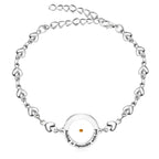 Matthew 17:20 & Luke 1:37 with Mustard Seed Bracelet: Heart Links with Zircon Dot Detail