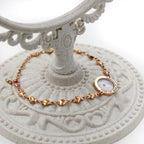 Matthew 17:20 & Luke 1:37 with Mustard Seed Bracelet: Heart Links with Zircon Dot Detail
