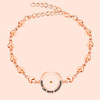 Matthew 17:20 & Luke 1:37 with Mustard Seed Bracelet: Heart Links with Zircon Dot Detail
