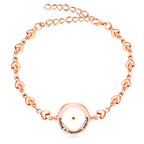 Matthew 17:20 & Luke 1:37 with Mustard Seed Bracelet: Heart Links with Zircon Dot Detail