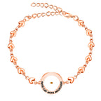 Matthew 17:20 & Luke 1:37 with Mustard Seed Bracelet: Heart Links with Zircon Dot Detail
