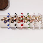 Marian Medallion Beaded Bracelet: Our Lady Accents & Enamel Cross Charm