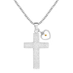 Textured Cross Mustard Seed Necklace: Metallic Charms for Spiritual Reminders