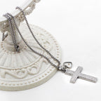 Textured Cross Mustard Seed Necklace: Metallic Charms for Spiritual Reminders